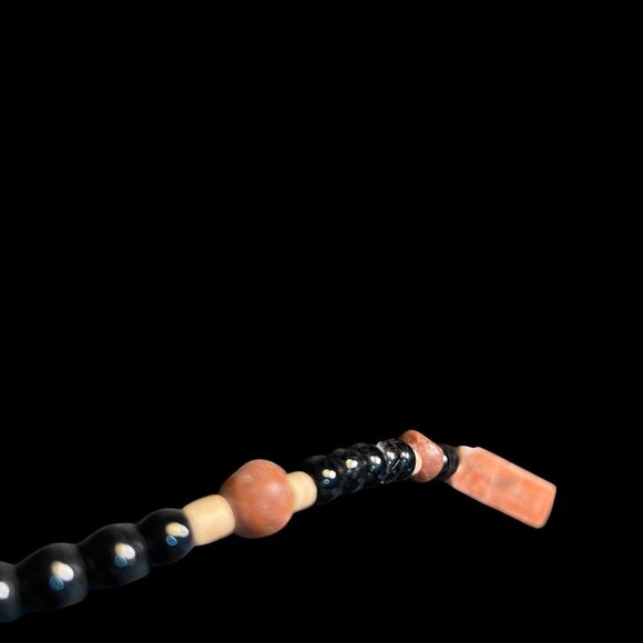 Handmade Red Jasper Black Bead Tribal Necklace Geometric Stone Jewelry Gift - Picture 9 of 9